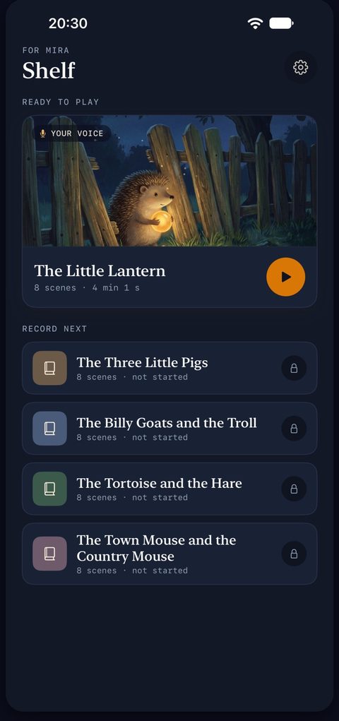 The Nanuli shelf with stories to record.
